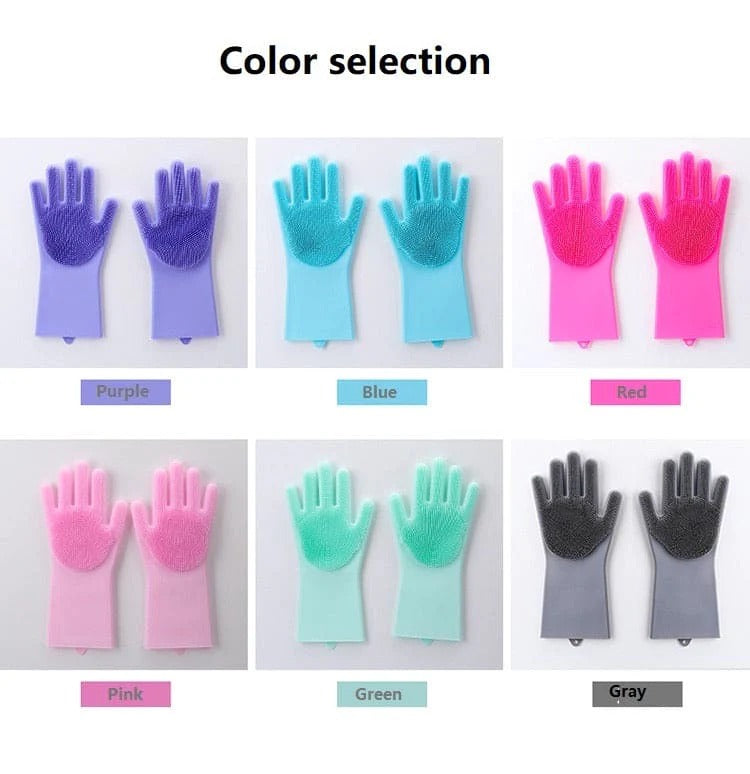 Silicone Dish Washing Kitchen Hand Gloves 😊 2/Pcs, ❤️