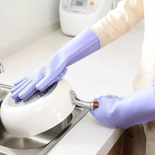 Silicone Dish Washing Kitchen Hand Gloves 😊 2/Pcs, ❤️