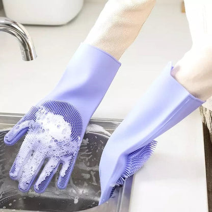 Silicone Dish Washing Kitchen Hand Gloves 😊 2/Pcs, ❤️