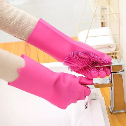 Silicone Dish Washing Kitchen Hand Gloves 😊 2/Pcs, ❤️
